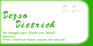 dezso dietrich business card